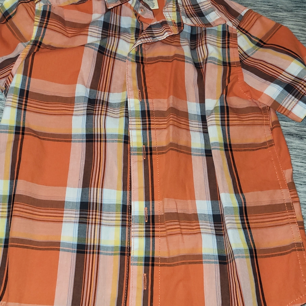 Orange Plaid Shirt Size 4/5